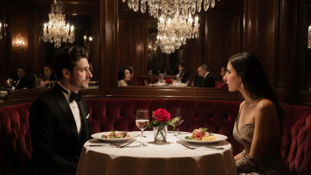 Luxurious dining scene at Ristorante Cracco with a well‑dressed couple.