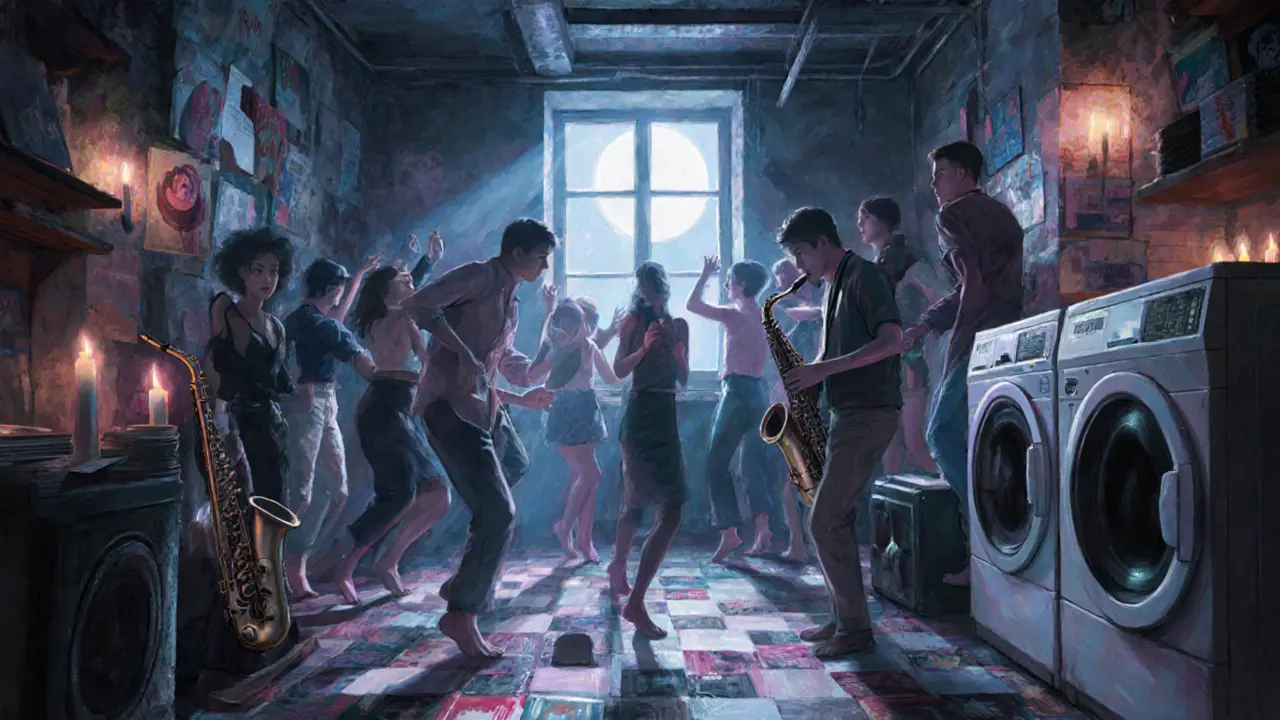 A candlelit underground club in Belleville where people dance barefoot to vinyl records in silence.